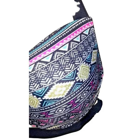Arizona Women's Padded Push Up Halter Bikini Bra Top Size L Strip - Picture 5 of 11